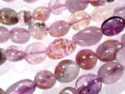 アメジストエレスチャル タンブル 粒サイズ約6mm-7mm 一連 約38-40cm 高品質入荷 お買い得タンブル連 ブラジル産 パワーストーン 天然石