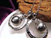 激安宣言 モルダバイト付 ギベオンリング ペンダントトップ 縦約21mm 1個売り STAINLESS STEEL メテオライト（隕石） ナミビア・ハルダブ州産 geki-met2F49