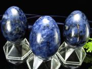 極上濃厚発色 ディープソーダライト エッグ 卵型 置物 1個売り サイズ 約50mm 重さ80-85g前後 つやつや光沢のある濃色ディープブルー