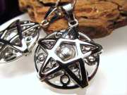 激安宣言 ギベオン 五芒星&ヴィーナスモチーフ ペンダントトップ 直径約28mm 1個売り メテオライト 隕石 モチーフがくるくる回転 Silver925