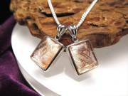 激安宣言 メテオライト隕石スクエアカット型ギベオンペンダントトップ ピンクゴールドカラー 最大幅約14mm 1個売り ナミビア・ハルダブ州産