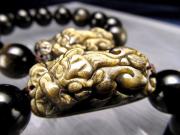 ゴールデンシャインオブシディアン 貔貅 ブレスレット 珠サイズ約14mm×12珠前後 ヒキュウサイズ約36mm×17mm メキシコ産 bl-p