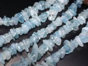 約4mm-15mm アクアマリン さざれ 連 一連 約38-40cm ミルキータイプ 3月の誕生石 ブラジル産