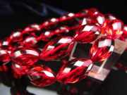 4A ルビーレッドアンバー ウェーブマーキスカット ブレスレット 幅約8.5mm 長さ約15.5mm×12珠前後 極上透明 天然琥珀バルト海産 バルト海産