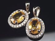 超透明宝石質5A イエローサファイアペンダントトップ オーバルカット 縦約10mm 木星の石 9月の誕生石 Silver925 スリランカ産