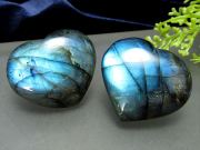 4A ラブラドライト ハート型 タンブル 重さ 約40g-45g 1個売り ブルーシラー レインボーシラー ゴールドシラー マダガスカル産 パワーストーン 天然石