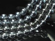 激安宣言 約6mm珠 シルバーオーラ 一連 約37-39cm 天然石 丸玉 ビーズ 蒸着水晶 ブラジル産 sak パワーストーン 天然石