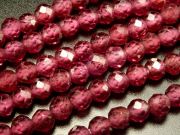 約2mm ロードライトガーネット カット 連 一連 約38cm-40cm 小サイズ 美麗ワインレッド ネックレスなどに パワーストーン 天然石