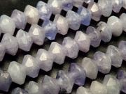 タンザナイト ボタンカット 連 約4mm珠 一連 約37-39cm 小サイズ 運気改善 導きの石 ネックレスなどに 灰簾石 かいれんせき 黝簾石 ゆうれんせき