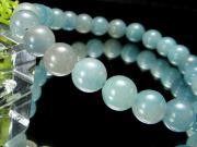 極少入荷 レアストーン スコルザライト トロレアイト・トロール石 ブレスレット 7.5mm-8mm×26珠 空のようなブルー 心の鎮静化・集中の石 一点物 ブラジル産