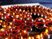 濃いめ 5A コニャックアンバー ブレスレット 約8mm×24珠前後 琥珀の王道 超透明 動画あり バルト海産