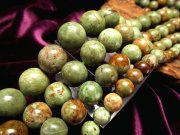 6mm珠 グリーンオパール 一連 約38-40cm 希少色グリーン 緑蛋白石 オーストラリア産 パワーストーン 天然石