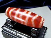 水紋天珠紅朱砂龍紋天珠 約39mm-40mm 1個売り チベット発祥の厄除け・開運お守り 水紋天珠 すいもんてんじゅ パワーストーン 天然石