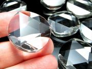1個売り 天然水晶 コイン型 タンブル トリゴナルカット 直径約25mm前後 超透明 すべての浄化と純粋さを象徴する石 ブラジル産 パワーストーン 天然石
