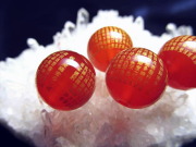 カーネリアンお経彫りビーズ石 金字 般若心経彫り 約8mm inmy-10 パワーストーン 天然石