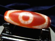 虎牙三眼天珠紅朱砂龍紋天珠 約37mm-38mm 1個売り チベット発祥の厄除け・開運お守り 虎牙三眼天珠 こがさんがんてんじゅ パワーストーン 天然石