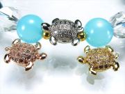 ブレスの作成などに使えるパーツ カメ デザイン アクセサリーパーツ 1個売り 最大長さ約11mm 通し穴径約1mm 可愛らしい海亀 シルバー ゴールド ピンクゴールド inmy