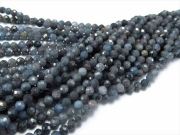 3A 極小サイズ サファイア ミラーカット 約2.5mm珠 一連 約38-40cm 穴径約0.4mm カット 極上 天然石 ビーズ ネックレスなどに ミャンマー産 パワーストーン