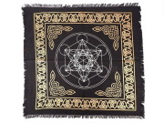 メタトロン・キューブ 神聖幾何学 タロットカードマット サイズ約45cm×約45cm 神秘的なメタトロン・キューブデザイン