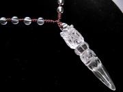 天然水晶プルパネックレス 手彫り法器ネックレス クリスタル金剛杭 金剛杭約40-60mm サイズ調整 動画あり pe-p