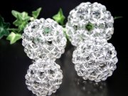 制作保証書付き 水晶 フラーレン 約6mm珠使用 直径約43ミリ 重さ約32g 90個の水晶で組み上げられたフラーレン パワーストーン 天然石