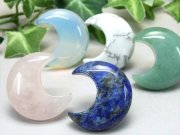 選べる8種 ミニサイズ ぷっくり月型タンブル 1個売り 最大幅約30mm前後 アメジスト 水晶 ラピスラズリ フローライト シンセティック 人工 オパール