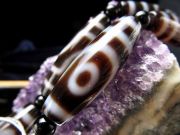 二眼天珠 にがんてんじゅ 連 天珠サイズ約37mm 一連5個付き 夫婦円満・恋愛成就・家庭円満・商売繁盛・事業成功 お買い得 天珠連販売