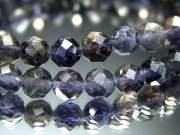 ウォーターサファイア!【アイオライト カットブレスレット】6mm-6.5mm×29珠前後 落ち着いたネイビーカラー 程よい透明感 中にはシラーやアベンチュレッセンスが輝く珠も 3月の誕生石【スリランカ産】