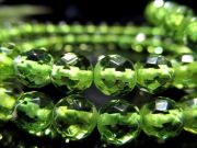 5A グリーンアンバー カット ブレスレット 5mm-5.5mm×33珠前後 発色美しい リトアニアアンバー 人気の多面カット 極上透明 カット 天然琥珀 バルト海産