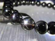 希少 スターモリオン 星彩黒水晶 ブレスレット 約8mm-8.5mm×25珠前後 中には六条スターが出る珠も 神秘的な星の輝き チベット産
