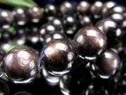 3A シルバーシラー ブラックサファイアブレスレット 約8.5mm-9mm×22珠前後 クールな銀色の煌めき ブラックシルバー ミャンマー産