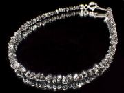 天然ブラックダイヤモンド 結晶原石ワイヤーブレスレット 約2mm-3mm SILVER925 カリスマ性の象徴 パワーストーン 天然石