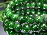 AA アグリゲート・クロムダイオプサイト ブレスレット 10.5mm-11mm×18珠前後 天然ダイオプサイト 他鉱物共生希少石 濃淡様々な森林カラー 知恵と叡智の石
