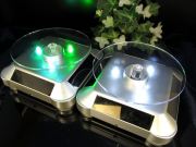 アウトレット 選べる2種類 LED発光の回転台座 白色単色発光 5パターンの発光 天然石のディスプレイに 激安 LED回転ディスプレイ台 本体幅約10.0cm