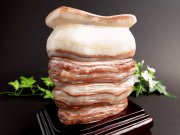 まるで豚肉！招財のお守り ポークストーン (豚肉石) 置物 木製専用台座付 重さ約1735g 高さ約152mm 少量限定