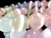 カラフルMIXカラー マルチカラー キャッツアイ セレナイト 透石膏 ブレスレット 約8mm-8.5mm×23珠前後 シルクのような繊維質 天然ジプサム
