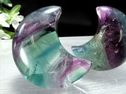 マルチカラーフローライト クレセントムーン 三日月型 置物 1個売り 重さ約210g-240g 心身のバランスを正常に保ち自然体へと導く石 インテリアや贈り物に