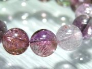 透明タイプ 4A スーパーセブン ブレスレット 8.5mm-9mm×22珠 7種類の石の要素が共鳴する パワーストーン 天然石 一点もの ブラジル産