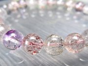 透明タイプ 4A スーパーセブン ブレスレット 8mm-8.5mm×23珠 7種類の石の要素が共鳴する パワーストーン 天然石 一点もの ブラジル産