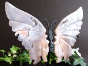 バタフライ 置物 翼は瑪瑙を使用 メノウ 置物 重さ248g インテリアや贈り物に パワーストーン コレクション