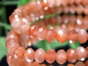 サンストーン ボタンカット ブレスレット 約5.5mm-6mm前後 キラキラボタンカット 太陽神の象徴 アベンチュレッセンスとシラーの華やかな煌めき インド産