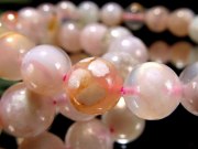 まるで咲き誇る桜 チェリーブロッサムアゲート ブレスレット 10.5mm-11mm×19珠前後 ふんわりインクルージョンアゲート マダガスカル産