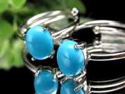 スリーピングビューティーターコイズ リング 石サイズ縦約6.5mm-7mm前後 Silver925 調整可能フリーサイズ アリゾナ州スリーピングビューティー鉱山産