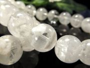 ピュアホワイト ホワイトセリサイトインクォーツ ブレスレット 12mm-12.5mm×17珠前後 超透明 困難を乗り越えるお守り 安らぎと希望をもたらす石 ブラジル産