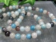 MIXトロレアイト トロール石/ラズライトインクォーツ ブレスレット 6.5mm-7mm×28珠前後 心の鎮静化・集中の石 ブラジル産 パワーストーン 天然石