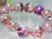 店頭展示中 ファントム&リング状鉱物 5A スーパーセブン ブレスレット 9.5mm-10mm×20珠 7つ全部揃ってます ブラジル産 パワーストーン 天然石