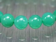 ぷるんと透明感 3A+ クリソプレーズ ブレスレット 7.5mm-8mm×25珠 隠れた才能を引き出す石 艶やかアップルグリーンの希少石 1点もの オーストラリア産