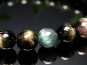 全珠キャッツアイ 4A+ キャッツアイ トルマリン ブレスレット 8mm-8.5mm×23珠 希少 激レア 透明キャッツアイヴェルデライト 電気石 ブラジル産