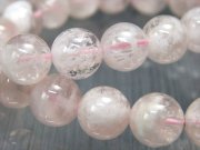 セリサイトインローズクォーツ ブレスレット 9.5mm-10mm×21珠前後 優しいピンクカラー 持ち主の心を癒し内側から美しくしてくれる石 美の女神