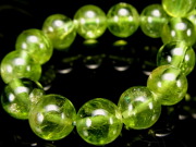 4A ペリドット ブレスレット 7mm-7.5mm×26珠 圧巻のオリーブグリーン 希少な高透明度タイプ 女神ペレの涙と呼ばれる神秘石 幸せ・夫婦の愛・平和の象徴